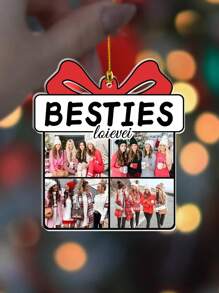 Customized Besties Photo Christmas Ornament 2024, Personalized Best Friend Forever Xmas Ornament, Picture Soul Sister BFF Bestie Ornament, Personalized Besties Ornament Christmas Add Picture,Personalized Gifts, Holiday Gifts, Valentine's Day, Christmas, Personalized Decorations