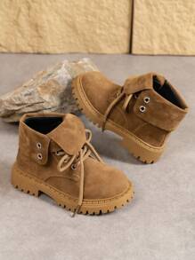1 Đôi bốt cao bồi cho bé trai/bé gái, Thiết kế móc và vòng hai mục đích, Đế dày, Mềm mại, Thoáng khí, Chống trượt, Thời trang, Cổ điển, Thích hợp cho bé từ 3-15 tuổi, Cho hoạt động ngoài trời, Tụ tập, Du lịch, 4 mùa - màu nâu - Xem 5