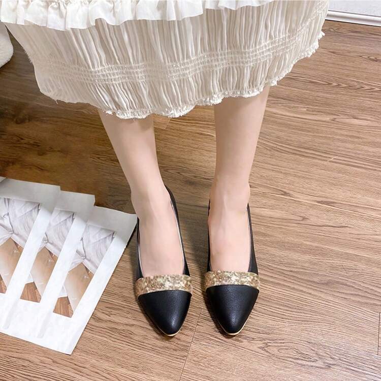 新娘妈妈旗袍礼服鞋，2025新款春秋婚鞋，夏季伴娘中跟鞋 - 黑色 - 查看 3