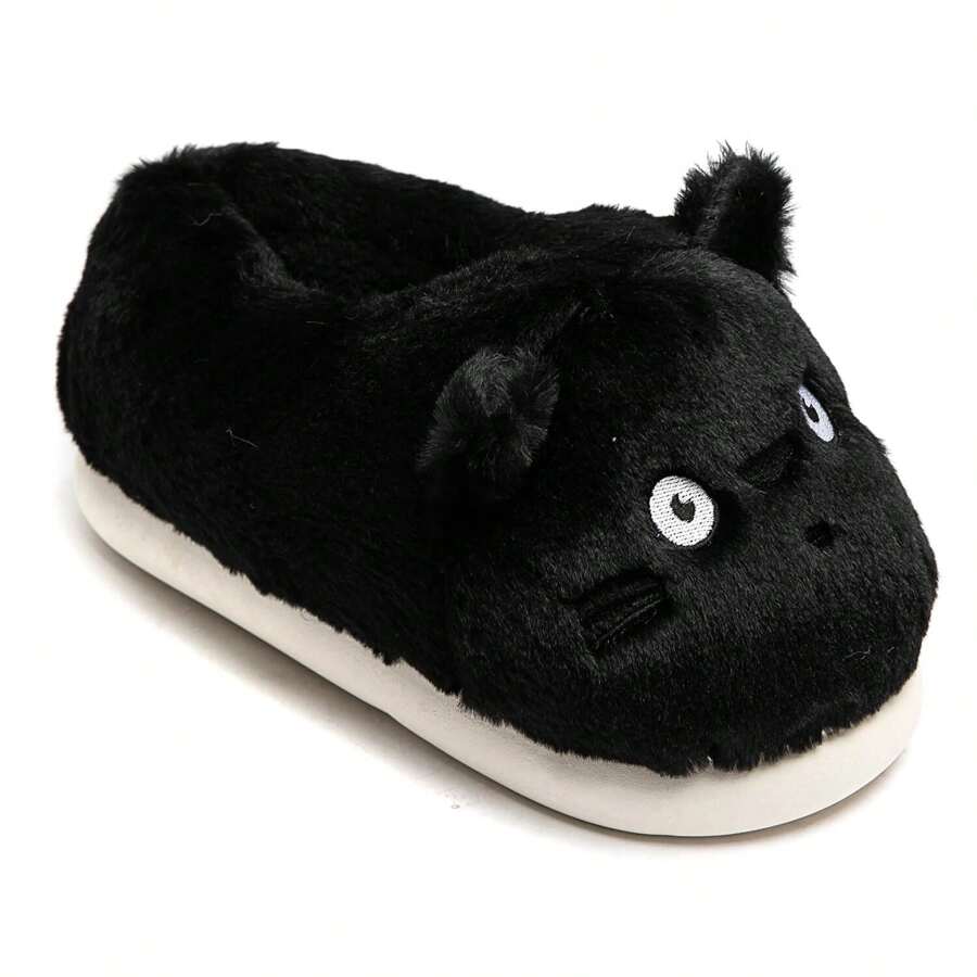 Original Plush Animal Slippers - Comfort And Fantasy At Home - Black - View 1