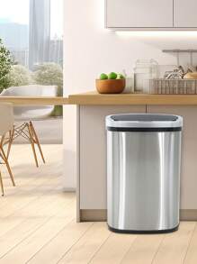 13 Gallon Trash Can Kitchen, Automatic Garbage Can Touchless Motion Sensor, Stainless Steel Trash Can With Lid Anti-Fingerprint Mute Designed, Waste Bin 50L, For Office Bedroom Living Room Trash Can - Blue - View 1