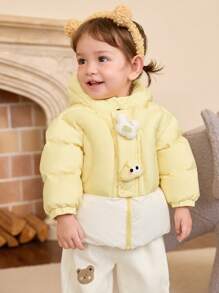 Balabala Baby Down Jacket Fashionable Colorblock Short Winter 2024 Outerwear