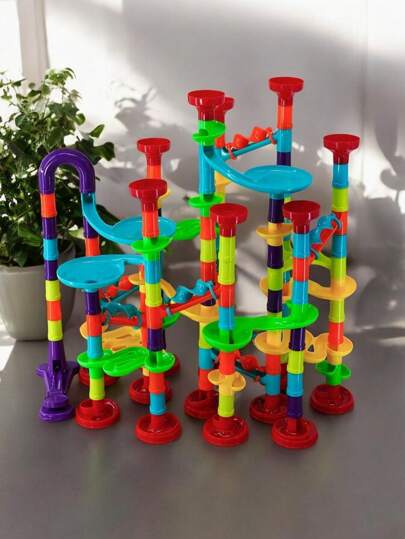 1pc/Lot Random Color Trajectory Ball Sliding Blocks, 3d Puzzle Building Blocks, Great For Christmas/Halloween/, Creative/Novelty Toys And Stress Relief Toys,Marble Run,Marbles,Educational Toys,Kids Tunnel,Fun Run,Ball Puzzle,Marble Run,Marbles,Ball