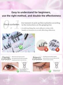 36pcs/Pack, High Volume, Length 8-13mm, Thickness 0.07, C Curl, Glue-Free 6D Butterfly Series Natural Realistic 3D Mink-Like Lash Extension, No Stem