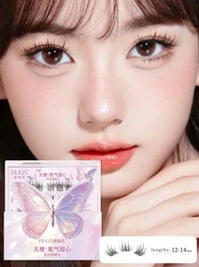 36pcs/Pack, High Volume, Length 8-13mm, Thickness 0.07, C Curl, Glue-Free 6D Butterfly Series Natural Realistic 3D Mink-Like Lash Extension, No Stem