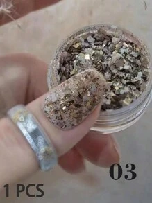 1/3/4/6盒装Y2K彩色亮片、Bh Bay亮片、贝壳亮片、美甲亮片、彩色亮片、金箔装饰和水钻配件、DIY美甲饰品、美甲宝石、美甲用品、美甲装饰品、圣诞美甲、法式美甲、情人节美甲用品 - 彩色 - 查看 7
