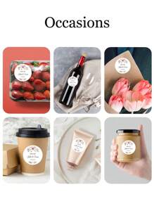 15/35/70pcs Customizable Waterproof Wedding Favor Stickers - Sunproof, Easy To Stick, Can Be Used For Personalized Names, Thank You Cards, Brooches, Etc. - Perfect For Anniversaries And Special Occasions. Back To School Decorative Stickers, Waterproof, Multipurpose, Reusable, Colorful, Diverse Styles Including Retro, Cartoon, Modern, Cute, Etc. Customizable, Personalized, Unique, Ideal Gifts For Friends, Kids, Colleagues, Students, Clients, Also Suitable For Business/Work/Office Use. Customized Stationery Stickers, Local Product. - White - View 3