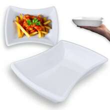 KIT LARGE SQUARE BOWL 32.5 CM + 2 CURVED BOWLS 300 ML SNACKS / SAUCES MELAMINE / PLASTIC - 白色 - 查看 4