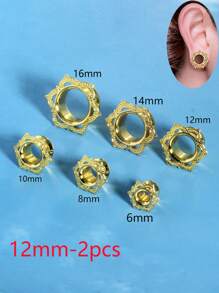 2 件装空心耳塞，适用于男女双喇叭形无螺丝耳环，黄铜花形耳塞，耳塞尺寸 00G 0G 2G 情人节、妈妈、母亲、母亲节、礼物 - ear tunnels - 查看 26