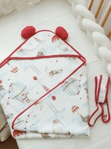 1pc Soft Newborn Swaddle Wrap Blanket, Baby Outdoor Windproof Stroller Cover Love Valentine