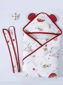 1pc Soft Newborn Swaddle Wrap Blanket, Baby Outdoor Windproof Stroller Cover Love Valentine
