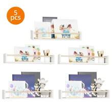 2/3/5pcs Nursery Book Shelves, 16.5/23.6/32 Inch Floating Bookshelves For Wall, Wall Hanging, Wall Art, Fall Decor Home, Solid Board Wall Mounted Shelves For Books, Crafts And Decor StorageRoom Decor - Multicolor - View 21