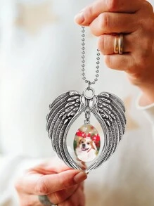 Đồ trang trí Giáng sinh Cánh thiên thần với Khung ảnh tùy chỉnh Cây thông Noel treo - Nhiều màu - Xem 6