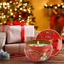 4件套圣诞蜡烛套装，香氛蜡烛，天然大豆蜡烛，无烟燃烧，适合作为圣诞礼物和圣诞装饰品 - 彩色 - 查看 5