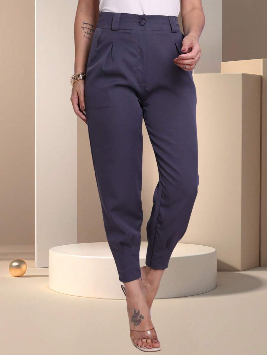 CARROT JOGGER PANTS TAILORED FOR WOMEN WITH ZIPPER HEM - Grey - View 1