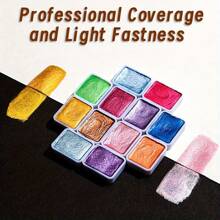 Set de 60 colores de pigmentos de acuarela perlada: kit de pintura sólida metálica portátil para arte - regalo perfecto para artistas, adultos y profesionales, de vuelta a la escuela, útiles escolares