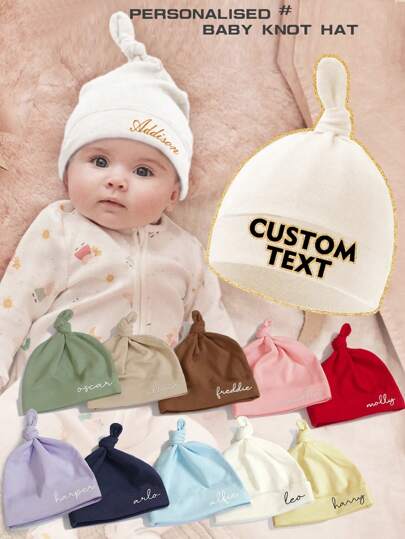 1pc Customized Cute Newborn Infant Hospital Hat, Daily Use For Baby Boys & Girls, Scratch-Proof And Warm, Suitable For All Seasons, Great As Personalized Giftback To School Winter Gift Ideas Boy Girl Valentine's Day Multi-Functional,Ornamental,Letter Exquisite,Stylish,Baby Fashion,Soft Squishy,Colorful,Cute Kawaii Adorable Unique,Customized Treasurefinds,Baby Gifts,Cutebaby For Children's Day,Multi-Functional,Ornamental,Letter,Stylish,Modern,Colorful,Cute,Adorable,Casual,Custom,Personalised,Unique,Customized,Ideal Gifts For Him,Ideal Gifts For Her,Customized Kids Hats, Gloves And Scarves,Easy Comfort,Kids,Gala Night,Travel, School