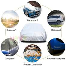 Funda Para Coche, Funda Completa Para Coche, Funda Impermeable Para Coche, ProteccióN Para Todo Tipo De Clima, Funda Para Coche PequeñA, Funda Antipolvo, Funda Para Coche Exterior Impermeable Y A Prueba De Viento, Funda Completa Para Coche Con ProteccióN Uv Y Solar, Funda Para Coche Impermeable Y A Prueba De Polvo Con ProteccióN Solar De Verano, Funda Para Espejo Retrovisor Impermeable Para Exteriores, A Prueba De ArañAzos, A Prueba De Lluvia, A Prueba De Nieve Y Resistente Al Calor, Accesorios Para Coche, Adecuada Para Todo Tipo De Coches (L, XL) - Gris - Ver 5