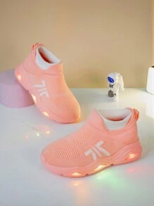 Giày tất phát sáng thời trang thường ngày cho bé trai và bé gái, giày thể thao phát sáng cho mùa xuân/hè - Hồng - Xem 2