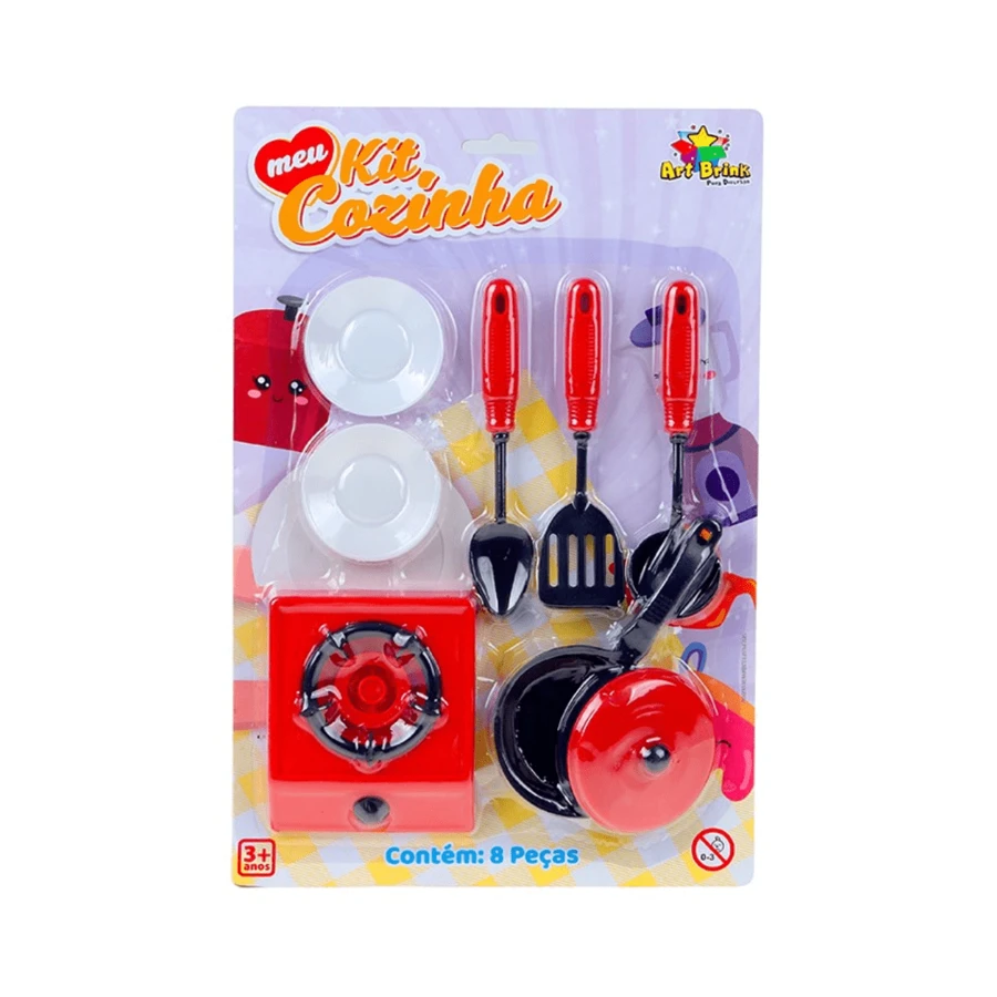 Children's Kitchen Kit Toy Card With 8 Pieces - 紅色 - 查看 1