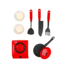 Children's Kitchen Kit Toy Card With 8 Pieces - 紅色 - 查看 2