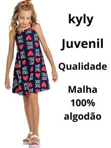 Kyly Premium Strap Youth Dress - Navy Blue - View 2