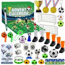Calendario de Adviento 2024, calendario de adviento de bloques de construcción | Bloques de construcción con temática de fútbol, juguetes antiestrés, cuenta atrás para la entrega de regalos - Multicolor - Ver 1