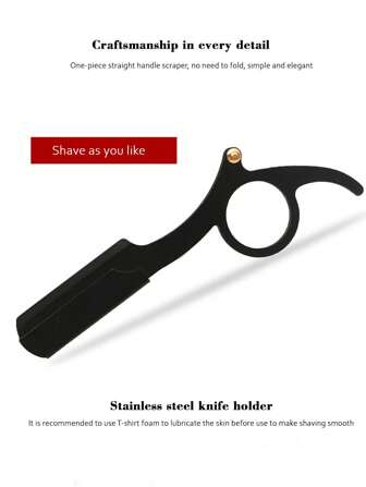 1 件不锈钢男士手动拇指剃须刀带剃须刀架，新款剃须刀套装带双刃折叠剃须刀片，用于剃须、修剪