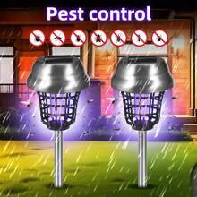 2PCS Solar Bug Zapper With Purple White Lights,Say Goodbye To Mosquito Bites! Ultra Budget Alternative For Romantic Backyard Evenings, Family Garden Play & Summer Patio Relaxing, Effective Outdoor Mosquito Killer