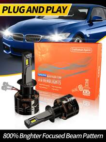 2 bóng đèn ô tô H1 H4 H7 LED H11 9005 HB3 9006 HB4 9012 bóng đèn LED trắng nâng cấp lắp đặt nhanh Bộ đèn sương mù Turbo cho ô tô Nâng cao khả năng lái xe ban đêm của bạn - dẫn đến - Xem 20