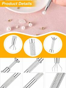 2pcs 4-Claw Ball Head Holder,Pick-Up Tool, Crystal Prong Tweezers Catcher Grabbers With 4 Claws, Piercing Jewelry Making Grasping Tools,Professional Diamond Bracket With 4 Claw Tattoo Accessories Stainless Steel Pearl Grab Holder Jewelry Making Jewelry Tools,Body Piercing Tool,For IC Chip Electronic Components Nails Clamping - Multicolor - View 7