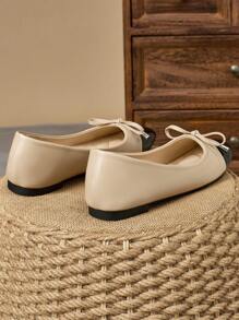 MonaNise 女士时尚卡其色、黑白方头、红色一脚蹬、黄色平底、户外、薄荷绿度假、粉色秋季、栗色派对、高端休闲、办公室黑色乐福鞋 - 杏色 - 查看 7