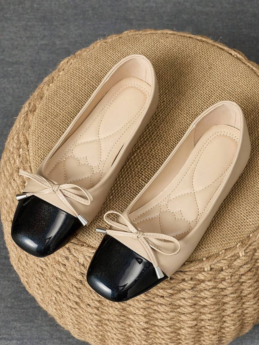 MonaNise 女士时尚卡其色、黑白方头、红色一脚蹬、黄色平底、户外、薄荷绿度假、粉色秋季、栗色派对、高端休闲、办公室黑色乐福鞋