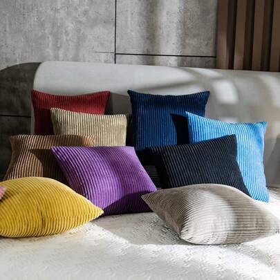 1pc Solid Cushion Cover Without Filler