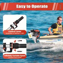 52CC Boat Outboard Motors Heavy Duty 2Stroke 2.3HP Dinghy Boat Engine CDI System - Black - View 1
