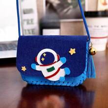 1pc DIY Crossbody Bag Hand-Sewn Material Bag Kindergarten Parent-Child Nonwoven Gift Homemade Coin Purse