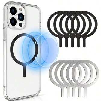 Set de 5 almohadillas magnéticas adhesivas compatibles con soporte de teléfono magnético, cargador inalámbrico magnético y placa metálica