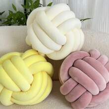 1 Gối Thắt Nút Hình Quả Bóng Tròn Gối Ném Trang Trí Nhà Đệm Trang Trí Gối Ném Thẩm Mỹ - Vàng nhạt - Xem 4