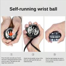 1pc Self-Starting Gyro Ball Gyroscopic Power Wrist Ball Forearm Exerciser Arm Hand Muscle Force Trainer Gyroball Home Gym - Black Without - View 7