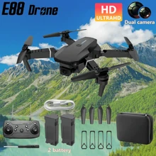 Dron E88, Evitación de obstáculos de tres lados, Conmutación de cámara dual, Giroscopio de seis direcciones, Despegue y aterrizaje con un solo clic, Vuelo hacia adelante y hacia atrás, Vuelo a la izquierda y a la derecha, Adecuado para principiantes, Excelente regalo de Navidad, regalo de cumpleaños, regalo de Año Nuevo - Multicolor - Ver 12