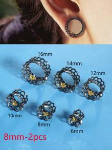 2 件装空心耳塞，适用于男女双喇叭形无螺丝耳环，黄铜花形耳塞，耳塞尺寸 00G 0G 2G 情人节、妈妈、母亲、母亲节、礼物 - ear tunnels - 查看 31