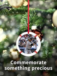 Adorno de madera personalizado de jugador de camiseta ball para Navidad, adorno de jugador de béisbol, adorno deportivo con nombre/foto/fecha, regalo para equipo de béisbol, estrella, regalo de Navidad