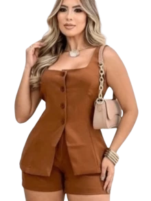 Women's Tailored Set Summer Fashion 2024 - Lạc đà - Xem 2
