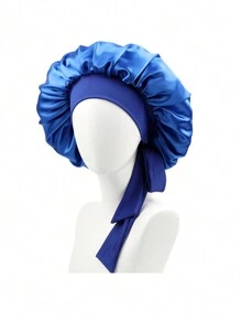 1 件个性化徽标弹力丝带纯色女士长发睡帽、化妆头巾、卷发护理帽 - A - 查看 10