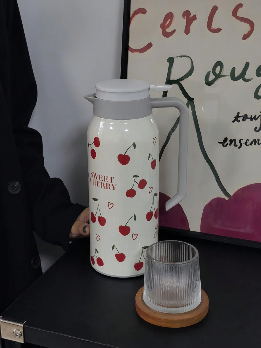 1pc 1500ml/50.74oz Cherry Heart Series, Bình thủy tinh cách nhiệt chân không hai lớp bằng thép không gỉ, thích hợp cho văn phòng, gia đình, ngoài trời, nhà hàng, quà tặng ngày lễ và sinh nhật - Nhiều màu - Xem 1