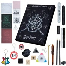Harry Potter Advent Calendar 2025 Hogwarts Stationery Accessories Christmas Countdown Keyring Snitch Pen Snap Bracelets - Black - View 1
