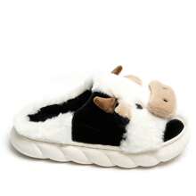 Pantuflas de vaca elegantes para mujeres y hombres - Comodidad acogedora - Blanco - Ver 4