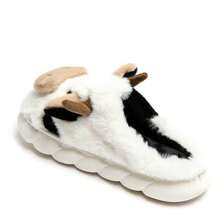 Pantuflas de vaca elegantes para mujeres y hombres - Comodidad acogedora - Blanco - Ver 5