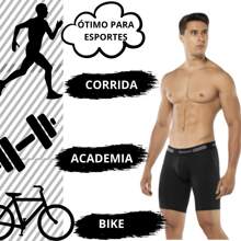 Kit 3 Long Leg Boxer Briefs Anti-Chafing Sports Gym Running Training Microfiber Keeper - 黑色 - 查看 3