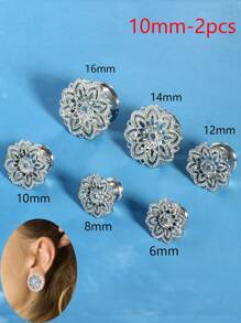 2 件装空心耳塞，适用于男女双喇叭形无螺丝耳环，黄铜花形耳塞，耳塞尺寸 00G 0G 2G 情人节、妈妈、母亲、母亲节、礼物 - ear tunnels - 查看 10